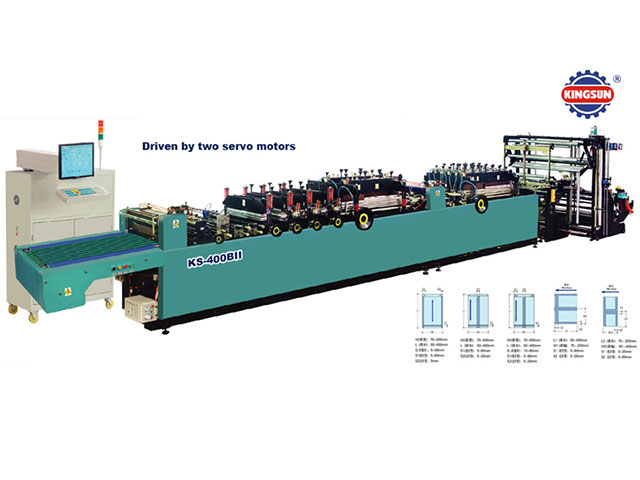 KS-400B II Middle-sealing, lateral sealing bag, 4 laterals sealing high speed automatic plastic bag making machine